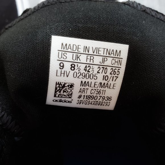 SOLD Adidas Adi-Ease Skate Shoes Black/White Men 9 - Picture 10 of 12